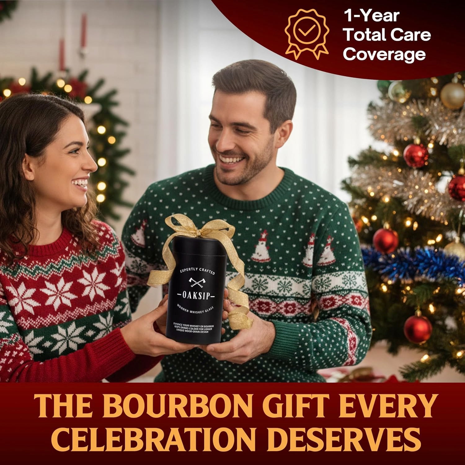 The Original Charred Wooden Bourbon Drinking Glass